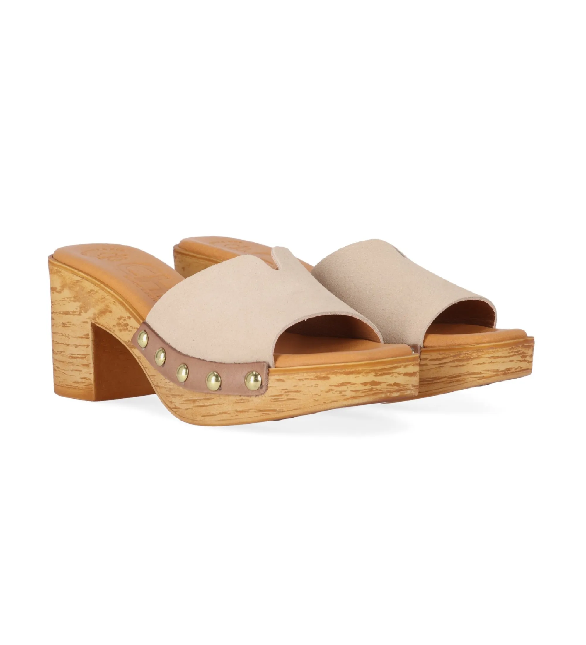 Zuecos de Piel San Marino 13 beige